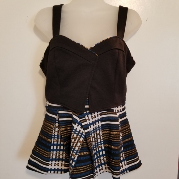 Anthro Deletta Nathalie Peplum Top in Black - Picture 4 of 6